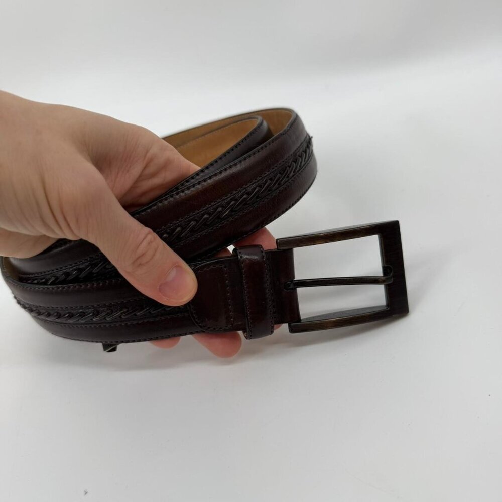 Mezlan Men’s Brown Leather Belt Made in Spain Size 42